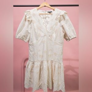Alex Marie White Ivory Flower-Embroidered Dress